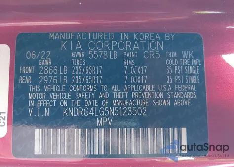 2022 Kia Sorento Hybrid S from USA, damaged, VIN KNDRG4LG5N5123502